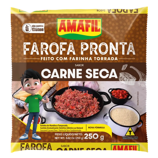 FAROFA PRONTA AMAFIL CARNE SECA 250G